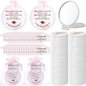 Thyle 36 Set Galentines Gift Heart Mirror Compact Bulk with Valentine Cards and Organza Bags Heart Shaped Mini Pocket Small Folding Makeup Portable Travel Purse Hand Mirror for Valentine Party Favor in Saudi Arabia