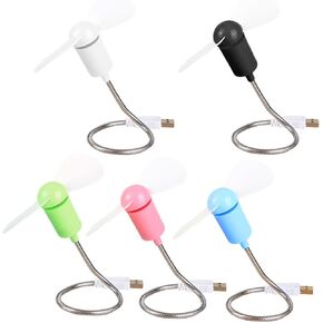 5 قطع من مراوح USB الصغيرة المرنة الصامتة ومراوح تبريد المكتب الصغيرة للكمبيوتر المحمول مع رقبة قابلة للانحناء قابلة للتعديل، منفاخ هواء شخصي محمول للمكتب والمنزل والسفر بلون عشوائي in Kuwait