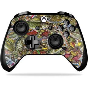 غلاف MightySkins من ألياف الكربون لوحدة تحكم Microsoft Xbox One X - لغز السمك | لمسة نهائية واقية ومتينة من ألياف الكربون | سهل التطبيق والإزالة وتغيير الأنماط | صنع في الولايات المتحدة الأمريكية in Kuwait
