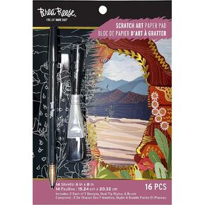 بريا ريس: وسادة ورقية فنية للخدش - مناظر طبيعية بوهو - 14 تصميمًا شتويًا موسميًا، وملوثات معدنية، صفحات احتفالية 6 × 8، نشاط حرفي للكبار DIY in Kuwait