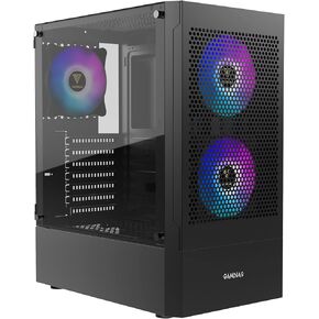 حافظة كمبيوتر الألعاب Gamdias E-ATX Mid Tower، حافظة كمبيوتر من الزجاج المقسى، USB من النوع C، مراوح PWM ARGB مدمجة 2 × 140 مم و1 × 120 مم، حتى مشعاع مزدوج/AIO 360 مم، سلسلة GPU/VGA RTX 40 390 مم، مبرد وحدة المعالجة المركزية 180 مم in Kuwait