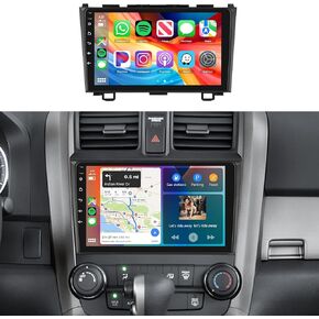 ستيريو راديو السيارة 4G+64G لسيارة Honda CRV 2007-2011، شاشة لمس IPS 9 بوصة/Android 15/Wireless CarPlay/Android Auto/DSP 32 EQ/GPS/WiFi/5.0Bluetooth/FM/RDS/SWC/AHD كاميرا احتياطية in Kuwait