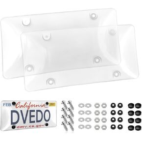 License Plate Protectors 2 Pack, Clear License Plate Protector with Screw Accessories License Plates Frame for American Standard Cars, 12.2"x6.3" in Saudi Arabia
