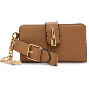 Anne Klein Womens 2 Piece Gift Set with Lock Wristlet and AK Bag Charm, Black in Kuwait