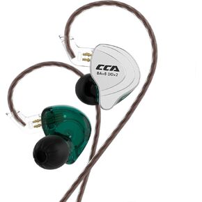 سماعة رأس IEM، CCA C10 4BA+1DD Hybrid HiFi داخل الأذن، سماعة رأس سلكية رياضية بخاصية إلغاء الضوضاء مع كابل قابل للفصل لأصوات الجهير Pop FOL (مع ميكروفون، أسود غير لامع) in Kuwait