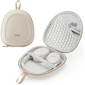 حافظة صلبة بديلة لسماعات الرأس Bose QuietComfort Ultra QC45 QC35 QC25 QC15 QCSE فوق الأذن، حقيبة تنظيم السفر المحمولة العالمية فائقة النحافة (بيج) in Kuwait