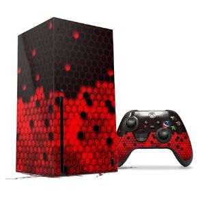 ملصق من الفينيل من WraptorSkinz متوافق مع وحدة التحكم ووحدة التحكم XBOX Series X - أحمر سداسي (وحدة التحكم في الألعاب غير متضمنة) in Kuwait