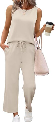 SAMPEEL Two Piece Sets for Women Summer Outfits Beach Vacation Clothes Wide Leg Crop Pants in Saudi Arabia