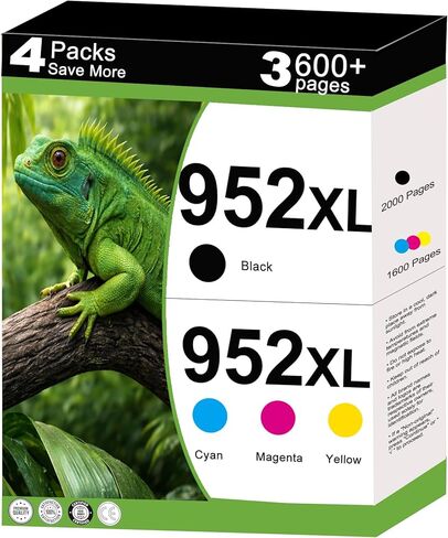 952 952XL Ink Cartridges Combo Pack Replacement for HP 952 XL Fit for OfficeJet Pro 8710 7740 8720 8725 8210 8715 8702 8740 7720 8730 8216 Series Printers High Yield-4 Pack (Cyan Magenta Yellow Black) in Kuwait