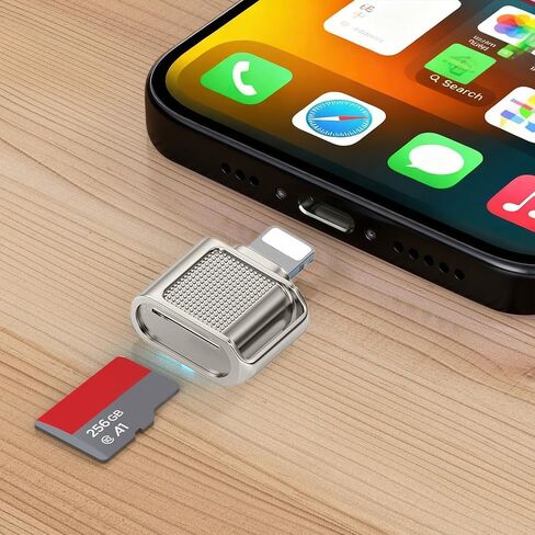 Micro SD Card Reader Compatible for Phone 16/15 Product Range, Mini USB Type C to Micro SD/TF Card Reader Viewer Micro SD Card Adapter, Plug and Play, Grey in Saudi Arabia