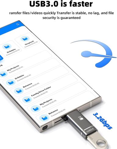 محول USB A إلى USB C قارئ بطاقات Micro SD (2 في 1) لهاتف Iphone 17 16 15 Pro Max Memory Stick TF OTG Female Port for Ipad Jack for Apple متوافق مع ملحقات ذكر كاميرا النقل السريع من Samsung in Kuwait