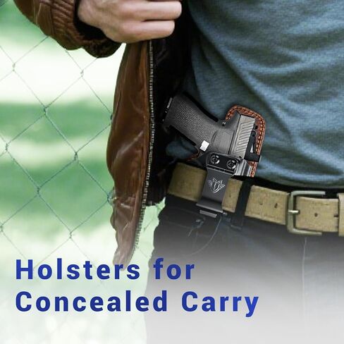 IWB Holster يناسب بشكل مخصص وحمل مخفي متوافق مع G43 / G43X، حافظة هجينة من البلاستيك البوليمر والجلد، متوافقة مع النقطة الحمراء in Kuwait