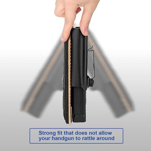IWB Holster يناسب بشكل مخصص وحمل مخفي متوافق مع G43 / G43X، حافظة هجينة من البلاستيك البوليمر والجلد، متوافقة مع النقطة الحمراء in Kuwait
