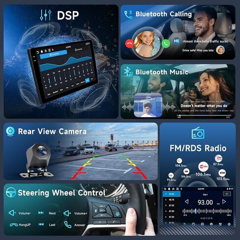 ستيريو سيارة 4G+64G لسيارة Ford Focus 1998-2005 لـ Fiesta 1995-2001، Android 9 بوصة IPS شاشة تعمل باللمس مع Carplay اللاسلكي وAndroid Auto، GPS، Double Din، Bluetooth، DSP، WiFi، FM RDS، الكاميرا in Kuwait