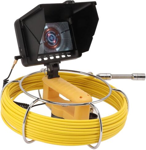 Fafeicy Pipe Camera 5in LCD Screen Sewer Camera, 8GB Memory Card, and 110 Degree View Angle for Plumbing and Pipeline Inspection (15m) in Saudi Arabia