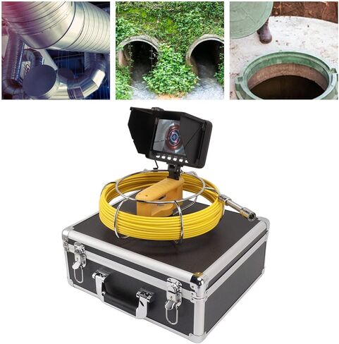 Fafeicy Pipe Camera 5in LCD Screen Sewer Camera, 8GB Memory Card, and 110 Degree View Angle for Plumbing and Pipeline Inspection (15m) in Saudi Arabia