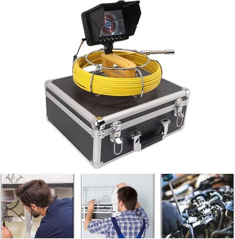 Fafeicy Pipe Camera 5in LCD Screen Sewer Camera, 8GB Memory Card, and 110 Degree View Angle for Plumbing and Pipeline Inspection (15m) in Saudi Arabia