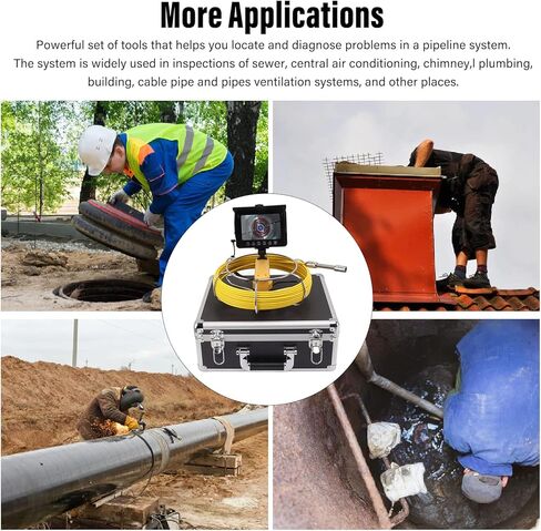 Fafeicy Pipe Camera 5in LCD Screen Sewer Camera, 8GB Memory Card, and 110 Degree View Angle for Plumbing and Pipeline Inspection (15m) in Saudi Arabia