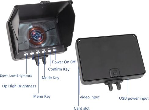 Fafeicy Pipe Camera 5in LCD Screen Sewer Camera, 8GB Memory Card, and 110 Degree View Angle for Plumbing and Pipeline Inspection (15m) in Saudi Arabia