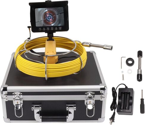 Fafeicy Pipe Camera 5in LCD Screen Sewer Camera, 8GB Memory Card, and 110 Degree View Angle for Plumbing and Pipeline Inspection (15m) in Saudi Arabia