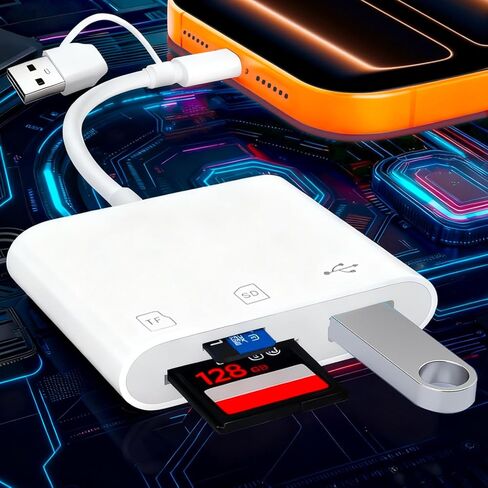 قارئ بطاقات SD، 3 في 1 USB C إلى SD/TF/MS قارئ بطاقات عالي السرعة مع محول USB A إلى USB C قارئ بطاقات Memroy لهاتف iPhone 17/16/15 Pro Max iPad Pro MacBook Pro/Air/iMac M4/M3/M2 Android Phone/الكمبيوتر اللوحي in Saudi Arabia