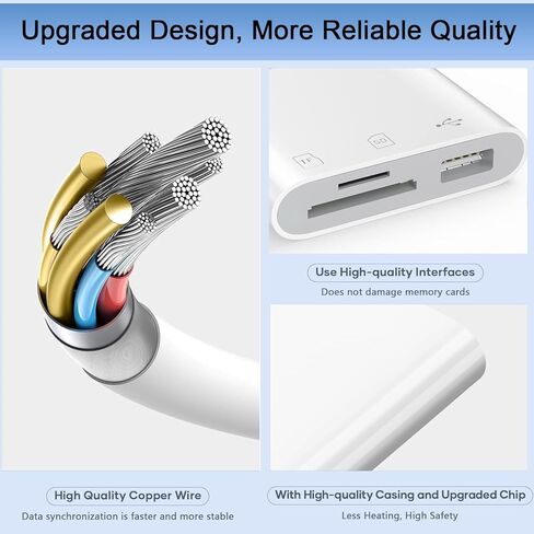 قارئ بطاقات SD، 3 في 1 USB C إلى SD/TF/MS قارئ بطاقات عالي السرعة مع محول USB A إلى USB C قارئ بطاقات Memroy لهاتف iPhone 17/16/15 Pro Max iPad Pro MacBook Pro/Air/iMac M4/M3/M2 Android Phone/الكمبيوتر اللوحي in Saudi Arabia