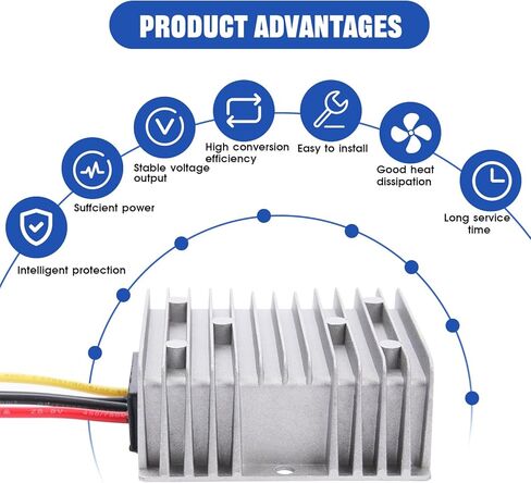 DC DC Stabilizer 8V-40V to 13.8V Boost Buck Converter 20A, Waterproof Automatic Converter Voltage Regulator Auto Step Up/Down 13.8V Volt Transformer Module in Saudi Arabia