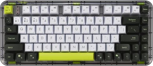 ASUS Jelly75 Wireless Keyboard KD201 – Tri-Mode (BT/2.4GHz/Wired), up to 5 Devices, Hot-Swappable, 1K Polling Rate, Smooth Quiet Typing, Windows/MacOS Toggle, for Productivity/Gaming – Volt Green in Saudi Arabia