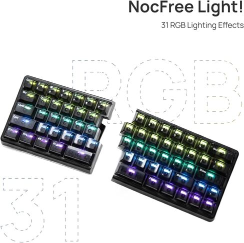 لوحة مفاتيح ميكانيكية منفصلة لاسلكية من لايت - مفاتيح صامتة، RGB، رغوة، قابلة للتبديل السريع، تصميم مضغوط بنسبة 60%، أغطية مفاتيح PBT قابلة للبرمجة لأجهزة Mac وWindows باللون الأسود in Kuwait