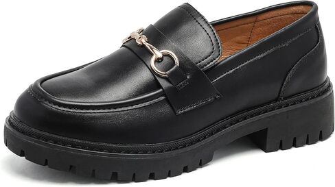 Round Toe Chunky Loafers Women Platform Loafers for Women in Saudi Arabia