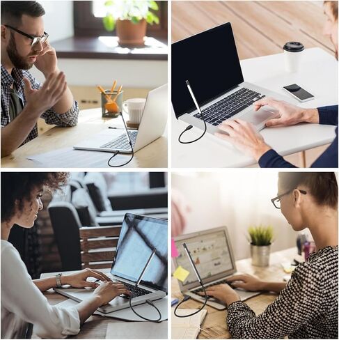 2 قطعة مصابيح قراءة LED USB مع ضوء ليلي مرن قابل للتعتيم يعمل باللمس معقوفة للقراءة في السرير وخفيفة الوزن ومصابيح كمبيوتر محمول USB محمولة للتخييم ومهام الكمبيوتر in Saudi Arabia