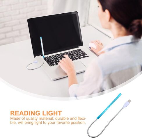 2 قطعة مصابيح قراءة LED قابلة للتعتيم USB مع أضواء ليلية مرنة تعمل باللمس معقوفة لمكتب السرير، تصميم مدمج محمول لقراءة مهام الكمبيوتر والتخييم in Saudi Arabia