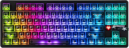 لوحة مفاتيح الألعاب اللاسلكية MechLands Aula F87 PRO V2 مع بطارية 10000 مللي أمبير في الساعة، استقصاء 8K، SOCD/MT/TGL، BT/2.4 جيجا هرتز/سلكية، لوحة مفاتيح ميكانيكية Hot Swap TKL مع حشية كريمية، إضاءة خلفية RGB (متدرج أسود) in Kuwait