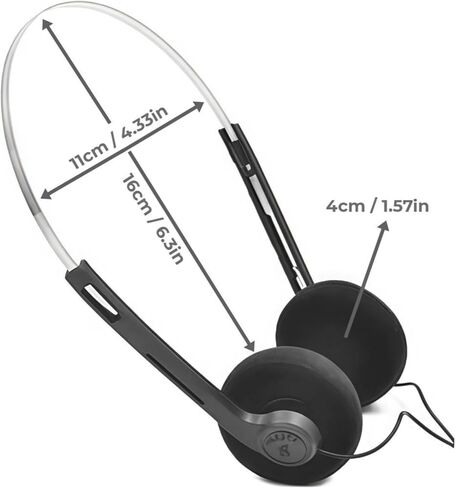 2 Pcs Retro Over-Ear Headphone,Vintage Feelings Underwire Headphones,Retro Lightweight Earphones,Hi-Fi Stereo Earphone Headset,for Most Mobile Phones Playback Pevices Headphones (Black+Orange) in Kuwait