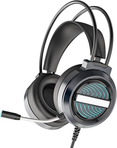 Over Ear Headphones Wired, Foldable & Portable 3.5mm Wired Headphones with Microphone and Volume Control for Smartphone, Tablet, Computer, Mp3/4 in Saudi Arabia