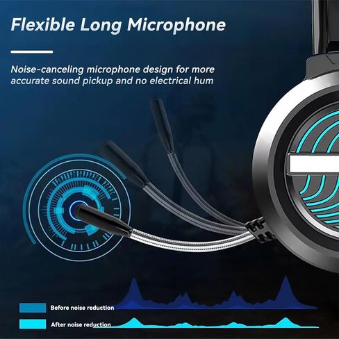 Over Ear Headphones Wired, Foldable & Portable 3.5mm Wired Headphones with Microphone and Volume Control for Smartphone, Tablet, Computer, Mp3/4 in Saudi Arabia
