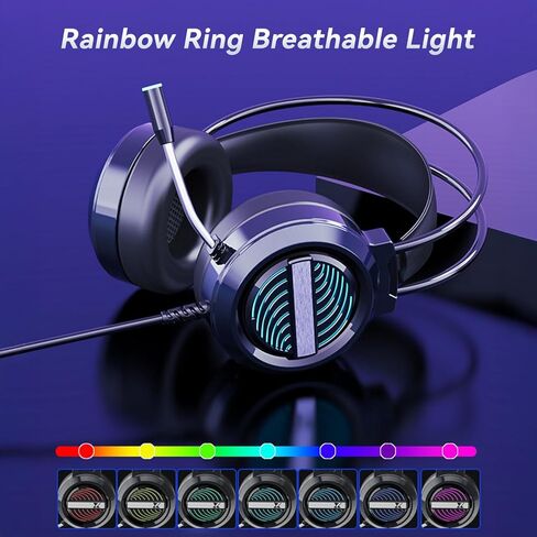 Over Ear Headphones Wired, Foldable & Portable 3.5mm Wired Headphones with Microphone and Volume Control for Smartphone, Tablet, Computer, Mp3/4 in Saudi Arabia