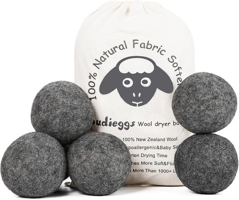 كرات تجفيف الصوف من Budieggs، عبوة من 6 قطع عضوية مقاس XL، منعم أقمشة نيوزيلندي خالٍ من المواد الكيميائية بنسبة 100% لأكثر من 1000 حمولة، آمنة للأطفال ولا تسبب الحساسية، تقلل التجاعيد وتقصر وقت التجفيف بشكل طبيعي in Kuwait