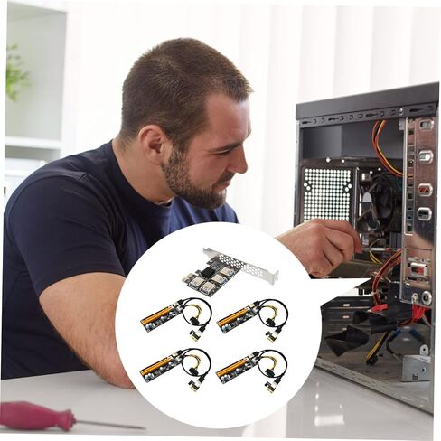 محول موسع Pci E إلى منفذ USB مع موصلات مطلية، جهاز Pci Express Riser عالي الأداء للألعاب وملحقات الكمبيوتر، سهل التركيب والهيكل in Saudi Arabia