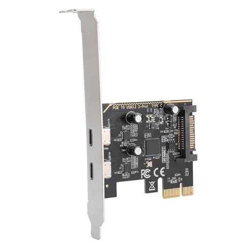 PCIe to Type C Adapter Card, 5Gbps 2 Port USB 3.2 Gen1 Expansion Card PCB ASM1042 Main Control Chip for Work in Kuwait