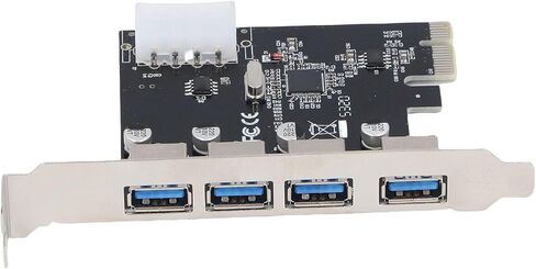 4 منافذ USB 3.0 PCI Express بطاقة التوسعة، ثنائي الفينيل متعدد الكلور والمعدن 5V USB 3.0 PCI Express بطاقة التوسعة للكمبيوتر المكتبي in Kuwait