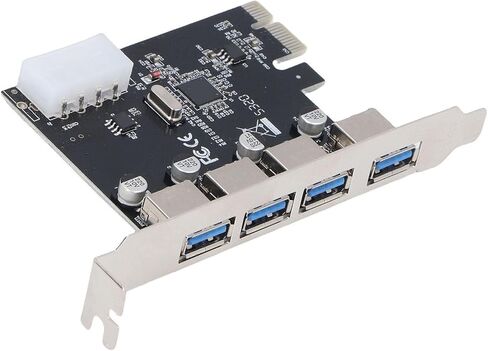 4 منافذ USB 3.0 PCI Express بطاقة التوسعة، ثنائي الفينيل متعدد الكلور والمعدن 5V USB 3.0 PCI Express بطاقة التوسعة للكمبيوتر المكتبي in Kuwait