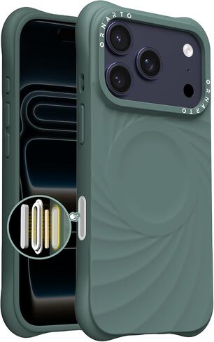ORNARTO Vortuxe لهاتف iPhone 17 Pro Max Case 6.9 بوصة | حماية 2X MIL-STD | التحكم في زر الكاميرا | متوافق مع MagSafe | غطاء هاتف من السيليكون السائل الجمالي الأنيق | لاتيه in Kuwait