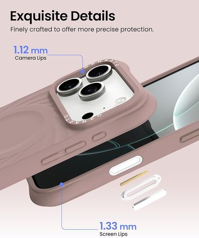 ORNARTO Vortuxe for iPhone 17 Pro Max Case 6.9" | 2X MIL-STD Protection | Camera Button Control | Compatible with MagSafe | Sleek Aesthetic Liquid Silicone Phone Cover | Latte in Saudi Arabia