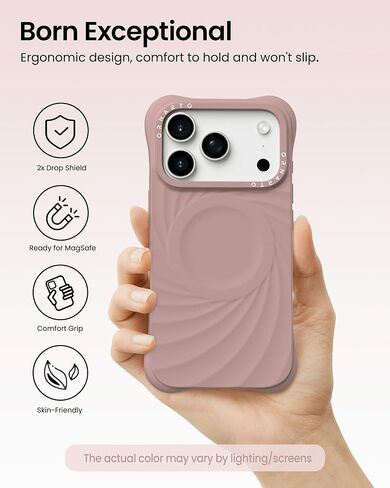 ORNARTO Vortuxe for iPhone 17 Pro Max Case 6.9" | 2X MIL-STD Protection | Camera Button Control | Compatible with MagSafe | Sleek Aesthetic Liquid Silicone Phone Cover | Latte in Saudi Arabia