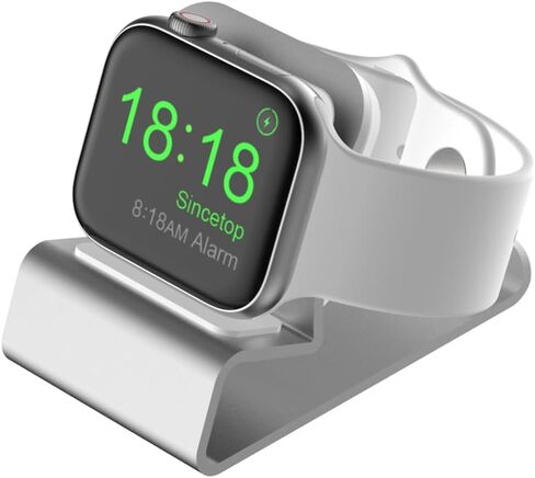 متوافق مع حامل شاحن ساعة Apple Ultra 2/Ultra/SE/9/8/7/6/5/4/3/2/1، من الألومنيوم iWatch 49 45 41 44 40 42 38 حامل شحن قاعدة منضدة - شاحن مغناطيسي غير متضمن - رمادي in Kuwait