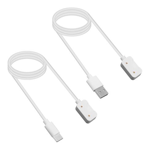 2pcs USB-C & USB-A Cable Dock Compatible with Samsung Galaxy Fit 3, 3.3ft/100cm Magnetic Charger Fast & Safe Smartwatch Charger Cord Accessories (White) in Saudi Arabia