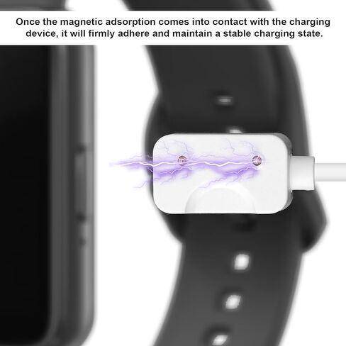 2pcs USB-C & USB-A Cable Dock Compatible with Samsung Galaxy Fit 3, 3.3ft/100cm Magnetic Charger Fast & Safe Smartwatch Charger Cord Accessories (White) in Saudi Arabia