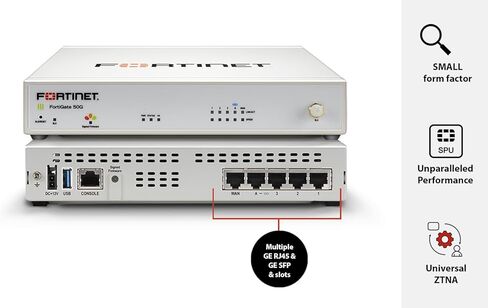 Fortinet FortiGate-50G-SFP Firewall for Branch and Small Offices with 5 Gigabit Ethernet RJ45 Ports and 1 Dedicated SFP Port (FG-50G-SFP) in Saudi Arabia