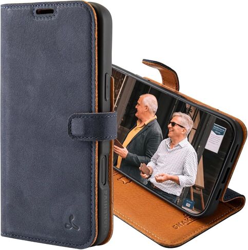 Snakehive Leather Wallet for iPhone 16 - Real Leather Wallet Phone Case - Genuine Leather with Viewing Stand and 3 Card Holder - Flip Folio Cover with Card Slot (Brown) in Saudi Arabia